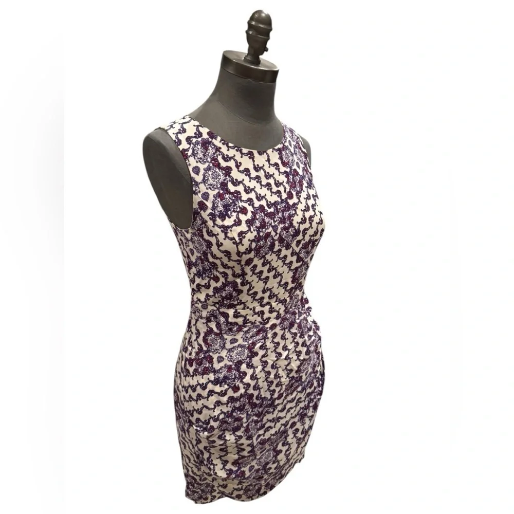 Rebecca Minkoff Silk Sheath Dress Cream Pink Purple 2